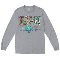 Heather Grey western nurse lpn  life Long Sleeve Tee - BarkalooDesign