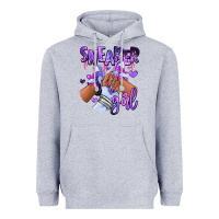 Heather Grey Purple galaxy sneaker girl Heavyweight Hoodie - RanaPortraitStore