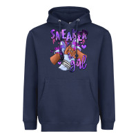 Navy Purple galaxy sneaker girl Heavyweight Hoodie - RanaPortraitStore