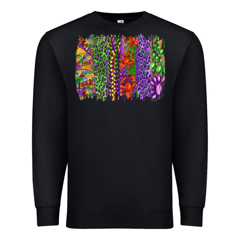 Mardi Gras Brush Strokes King Cake And Craw Fish Premium Sweatshirt by RanaPortraitStore | Teevron