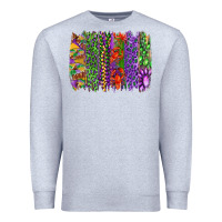 Heather Grey mardi gras brush strokes king cake and craw fish Premium Sweatshirt - RanaPortraitStore