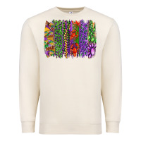 Sandshell mardi gras brush strokes king cake and craw fish Premium Sweatshirt - RanaPortraitStore