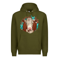 Army Green hareford leopard gemstone Premium Hoodie - JahusDesignShop