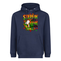 Navy Steppin' into Juneteenth Heavyweight Hoodie - RanaPortraitStore