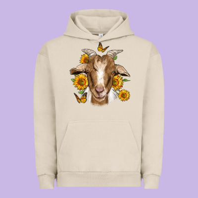 Sunflower Goat Urban Hoodie Designed By Jasminsmagicworld