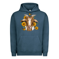 Pigment Midnight Navy sunflower goat Urban Hoodie - Jasminsmagicworld