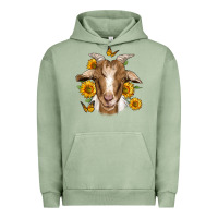 Pigment Oil Green sunflower goat Urban Hoodie - Jasminsmagicworld