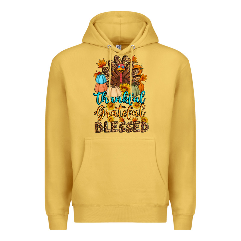 Thankful Grateful Blessed Turkey Premium Hoodie by Artiststas | Teevron