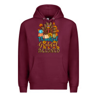 Burgundy thankful grateful blessed turkey Premium Hoodie - Artiststas