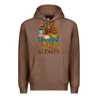 Chestnut thankful grateful blessed turkey Premium Hoodie - Artiststas