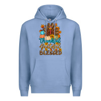 Colony Blue thankful grateful blessed turkey Premium Hoodie - Artiststas