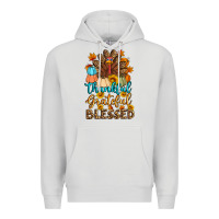 Dove Grey thankful grateful blessed turkey Premium Hoodie - Artiststas