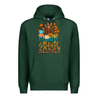 Sports Green thankful grateful blessed turkey Premium Hoodie - Artiststas