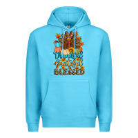 Ocean Blue thankful grateful blessed turkey Premium Hoodie - Artiststas