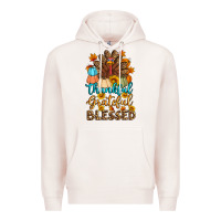 Pale Pink thankful grateful blessed turkey Premium Hoodie - Artiststas