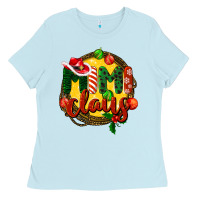 Baby Blue mimi claus christmas Ladies Tee - BarkalooDesign