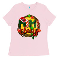 Bubblegum Pink mimi claus christmas Ladies Tee - BarkalooDesign