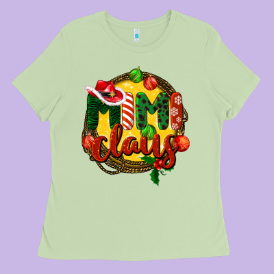Mimi Claus Christmas Ladies Tee Designed By Barkaloodesign