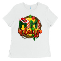 White mimi claus christmas Ladies Tee - BarkalooDesign