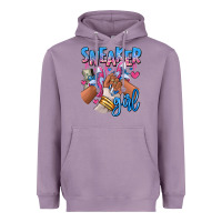 Lavender Sneaker girl afro woman Heavyweight Hoodie - RanaPortraitStore