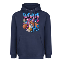Navy Sneaker girl afro woman Heavyweight Hoodie - RanaPortraitStore