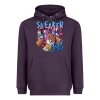 Plum Sneaker girl afro woman Heavyweight Hoodie - RanaPortraitStore