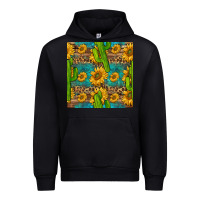 Black sunflower and cactus seamless pattern Urban Hoodie - BundleAndBundleShop