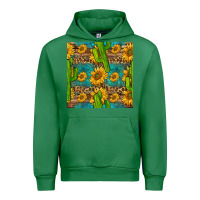 Emerald sunflower and cactus seamless pattern Urban Hoodie - BundleAndBundleShop