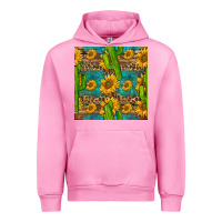 Fuchsia Pink sunflower and cactus seamless pattern Urban Hoodie - BundleAndBundleShop