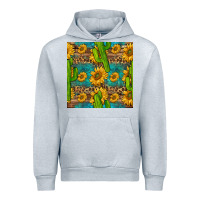 Heather Grey sunflower and cactus seamless pattern Urban Hoodie - BundleAndBundleShop