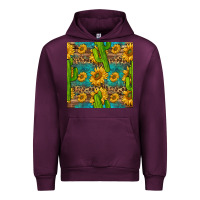 Mauve Wine sunflower and cactus seamless pattern Urban Hoodie - BundleAndBundleShop