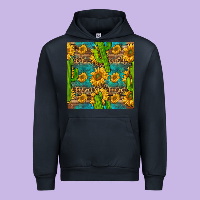 Sunflower And Cactus Seamless Pattern Urban Hoodie Designed By Bundleandbundleshop