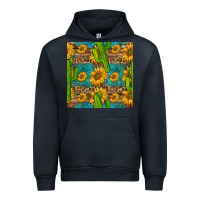 Navy sunflower and cactus seamless pattern Urban Hoodie - BundleAndBundleShop
