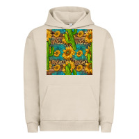 Pigment French Oak sunflower and cactus seamless pattern Urban Hoodie - BundleAndBundleShop