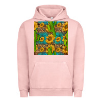 Pigment Salmon sunflower and cactus seamless pattern Urban Hoodie - BundleAndBundleShop