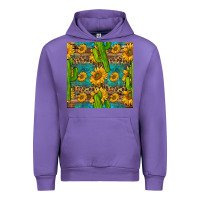 Tulip sunflower and cactus seamless pattern Urban Hoodie - BundleAndBundleShop
