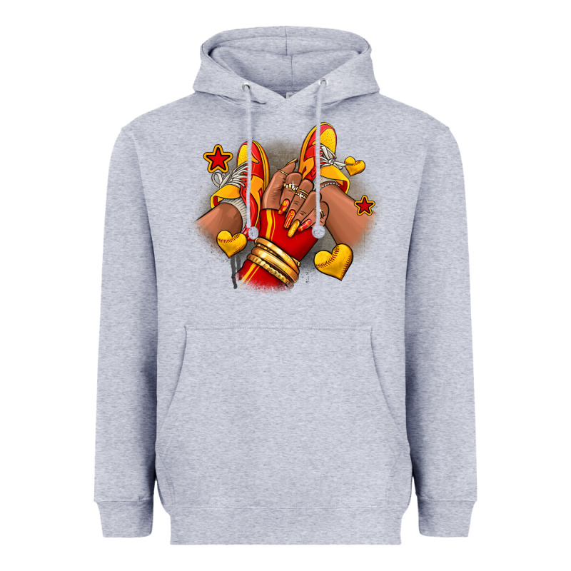 Softball Afro Girl Sneakers Heavyweight Hoodie by RanaPortraitStore | Teevron