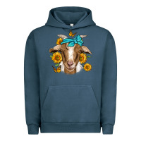 Pigment Midnight Navy sunflower bandana goat Urban Hoodie - Jasminsmagicworld