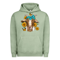 Pigment Oil Green sunflower bandana goat Urban Hoodie - Jasminsmagicworld