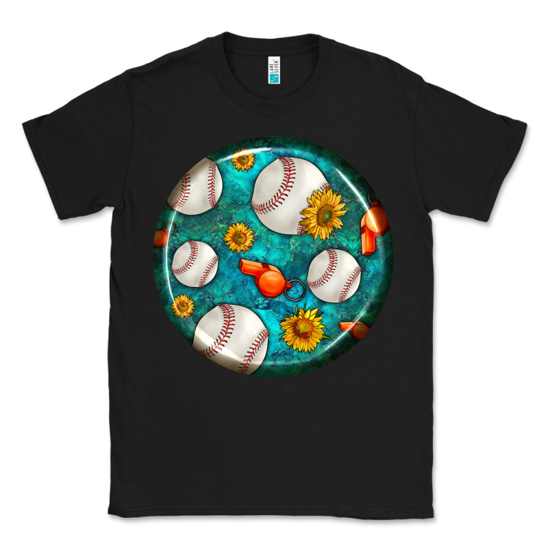 Baseball With Sunflower Round Earrings Classic Tee by BundleAndBundleShop | Teevron