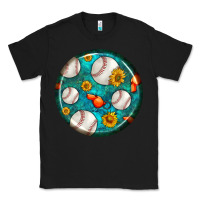 Black baseball with sunflower round earrings Classic Tee - BundleAndBundleShop