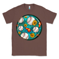 Chestnut baseball with sunflower round earrings Classic Tee - BundleAndBundleShop