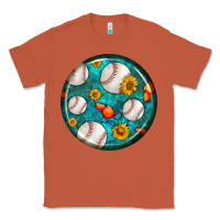Copper baseball with sunflower round earrings Classic Tee - BundleAndBundleShop