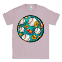 Lilac baseball with sunflower round earrings Classic Tee - BundleAndBundleShop