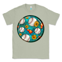Matcha baseball with sunflower round earrings Classic Tee - BundleAndBundleShop