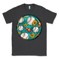 Smoke baseball with sunflower round earrings Classic Tee - BundleAndBundleShop