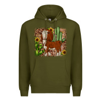 Army Green Hereford cactus sunflower Premium Hoodie - JahusDesignShop
