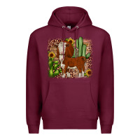 Burgundy Hereford cactus sunflower Premium Hoodie - JahusDesignShop