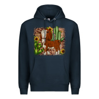 Navy Hereford cactus sunflower Premium Hoodie - JahusDesignShop