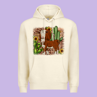 Hereford Cactus Sunflower Premium Hoodie Designed By Jahusdesignshop